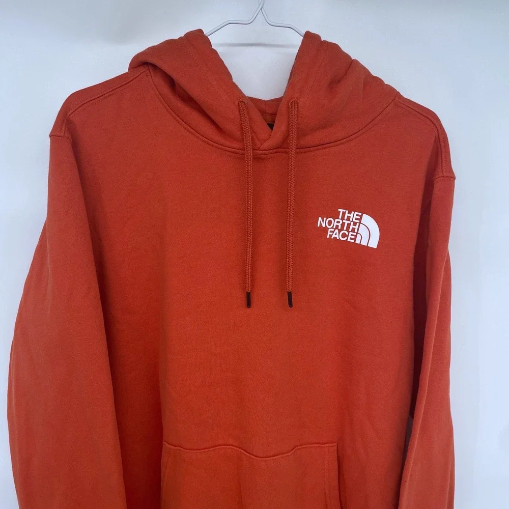 Orange The‎ North Face Hoodie Medium Double Sided Never Stop Exploring Outdoors